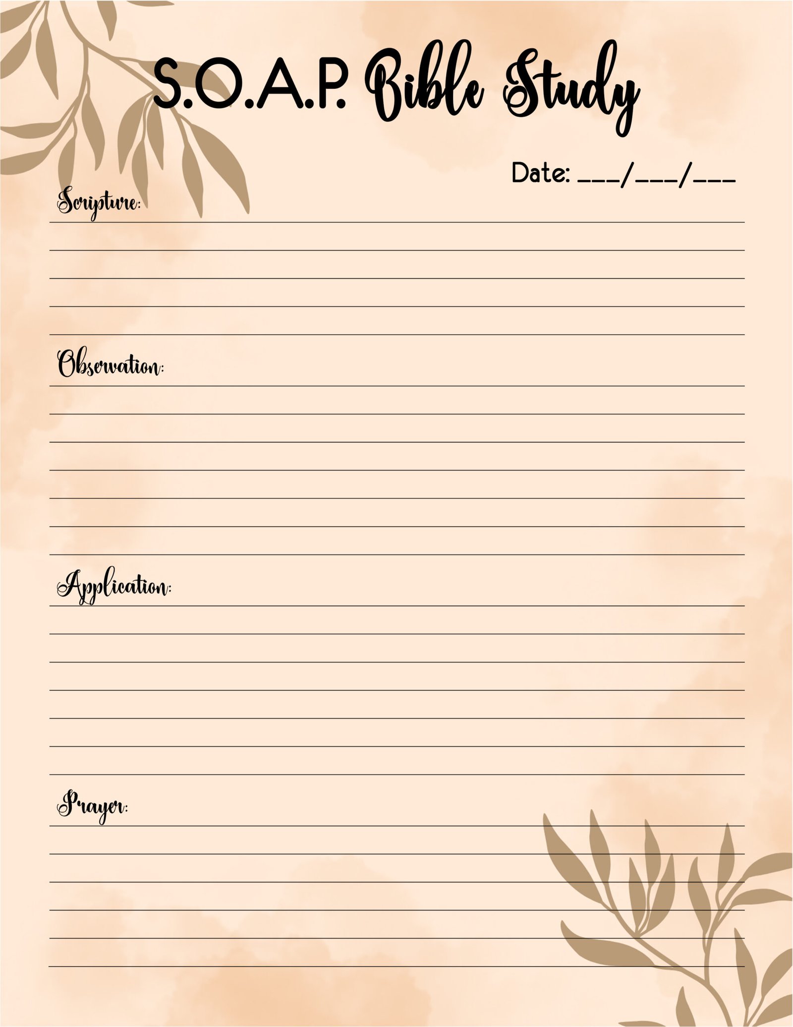 SOAP Bible Study Method – Free Worksheet – Free Printables: Christian ...